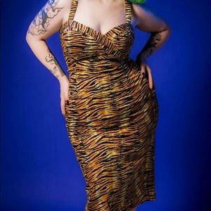 RARE 🦄 Deadly Dames Tiger Wiggle Dress 2X